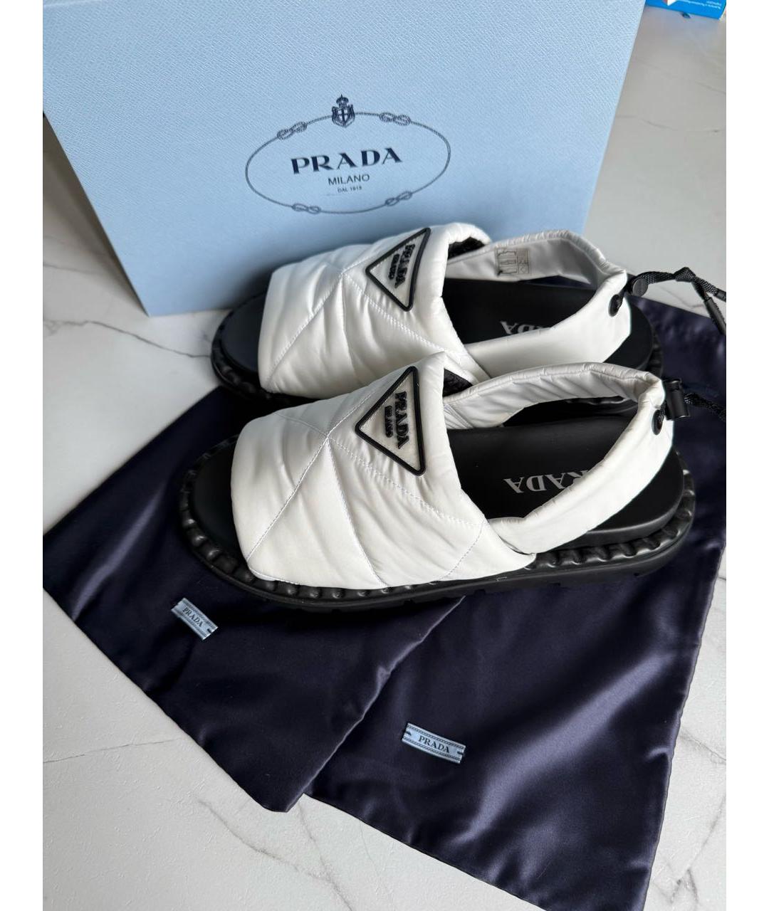 PRADA Белые неопреновые сандалии, фото 5