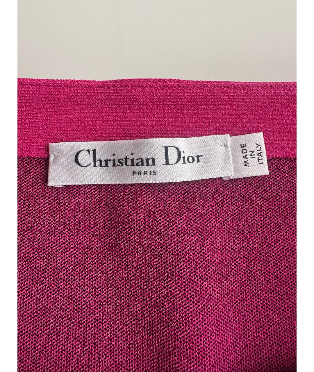 CHRISTIAN DIOR Фуксия вискозная юбка мини, фото 3