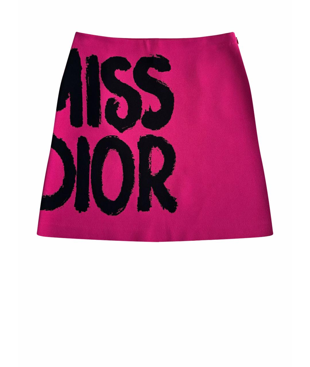 CHRISTIAN DIOR Фуксия вискозная юбка мини, фото 1