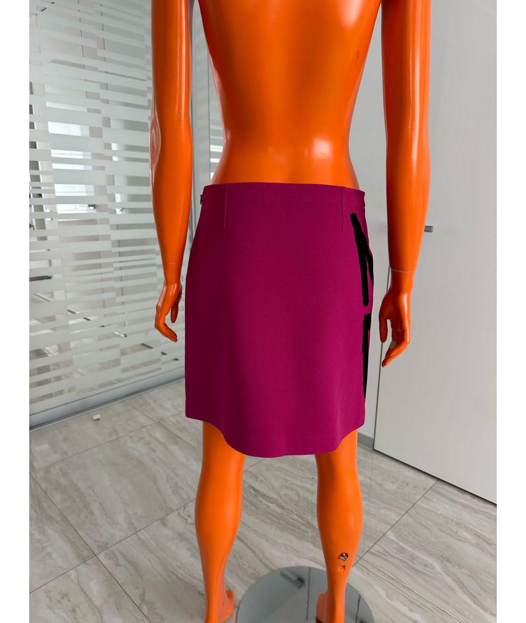 CHRISTIAN DIOR Фуксия вискозная юбка мини, фото 5