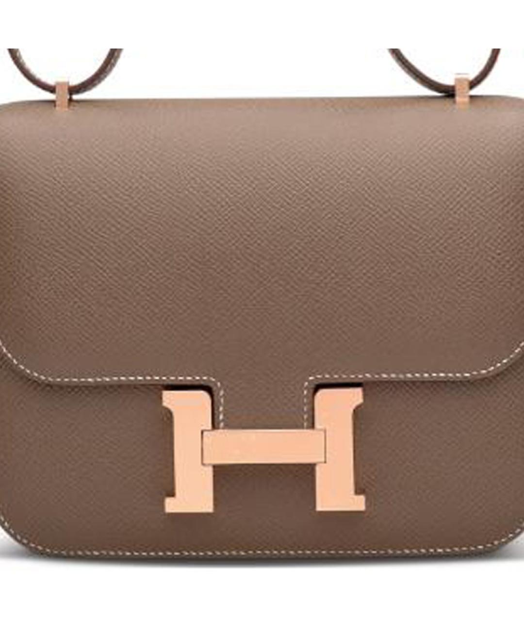 HERMES Коричневая кожаная сумка через плечо, фото 5
