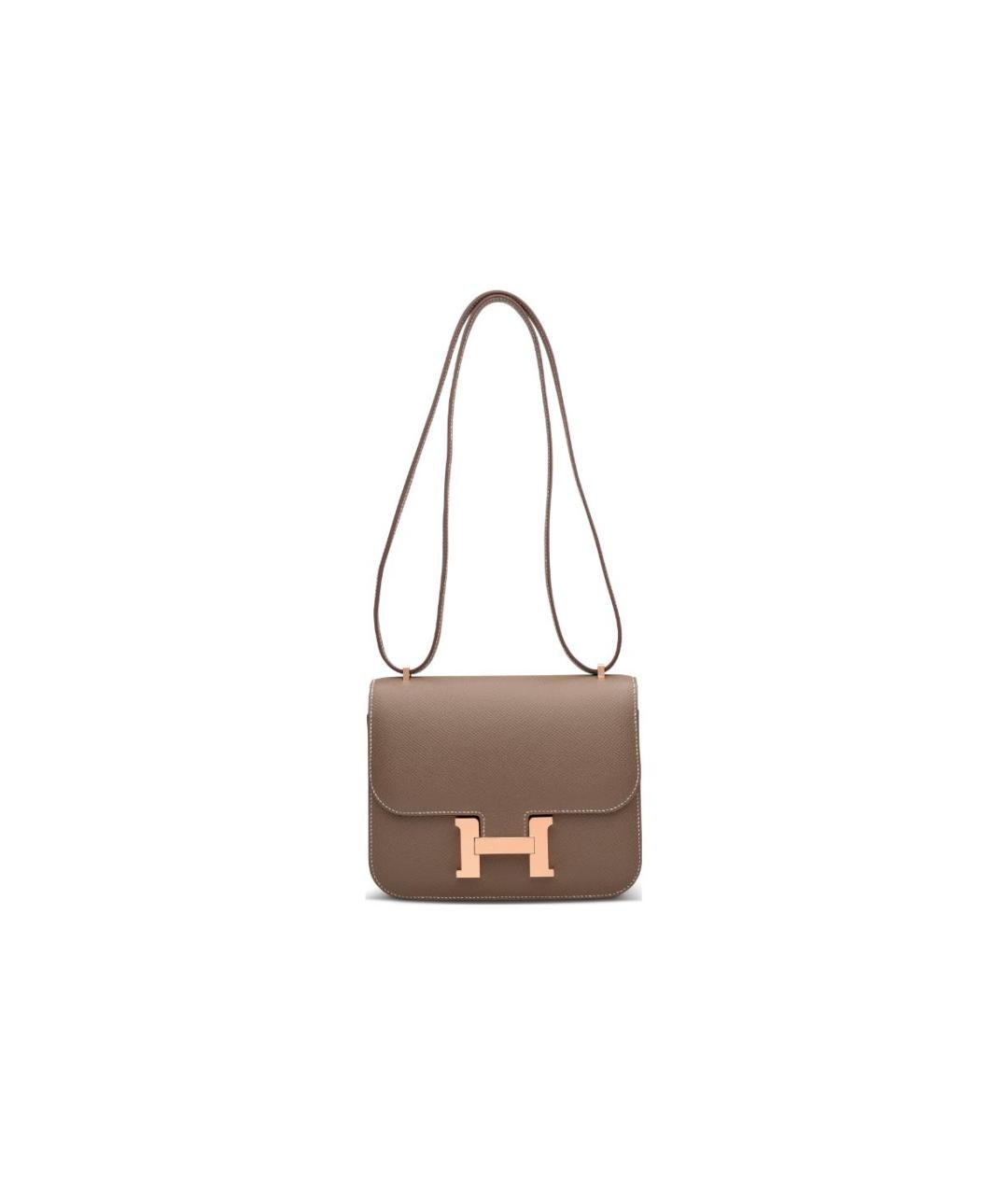 HERMES Коричневая кожаная сумка через плечо, фото 1