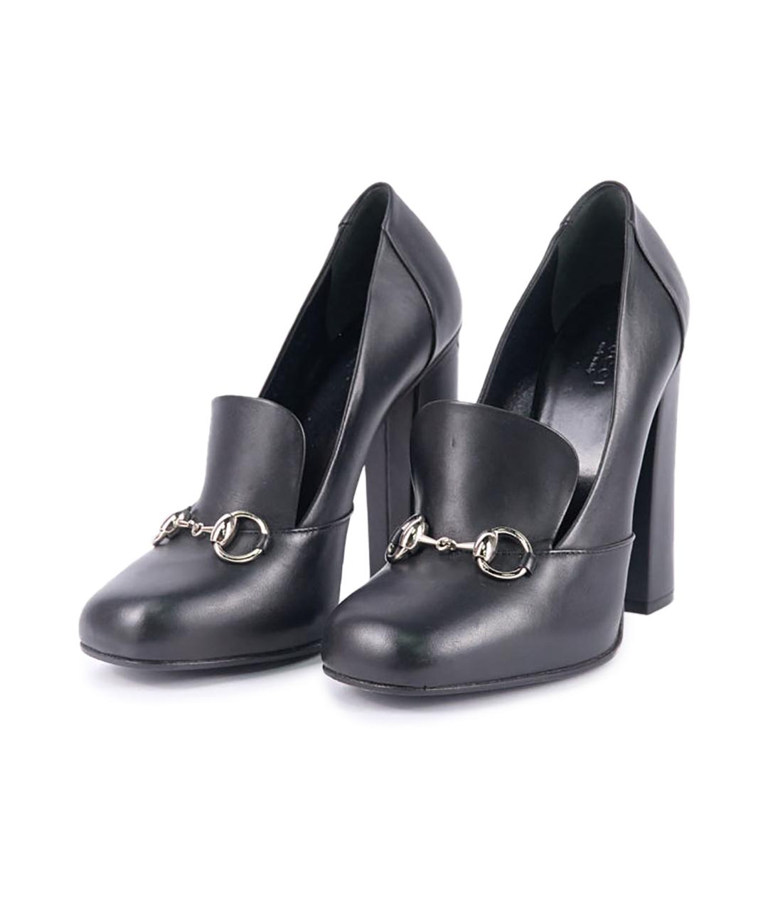 GUCCI Черные кожаные туфли, фото 2