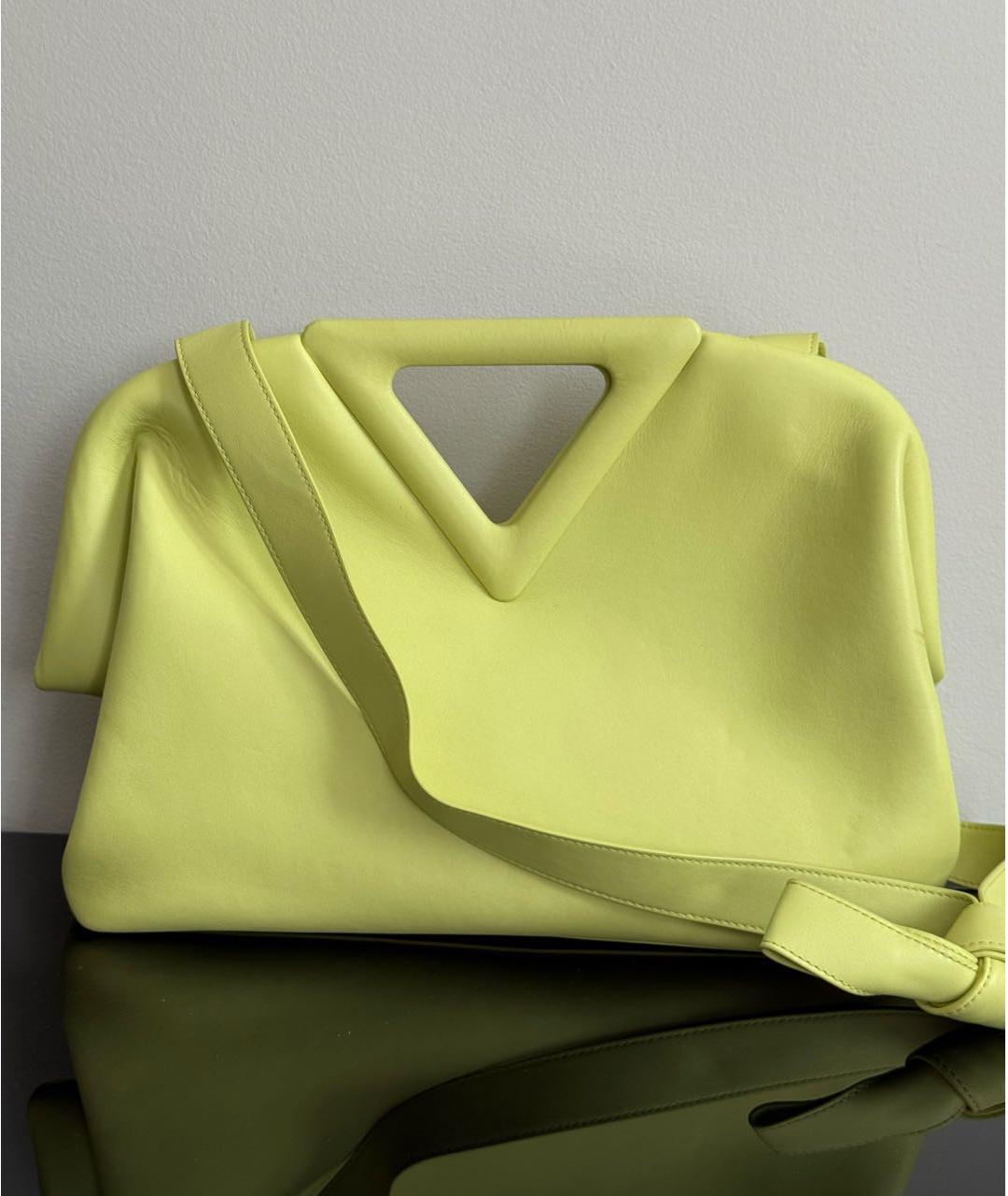 BOTTEGA VENETA Салатовая кожаная сумка через плечо, фото 2