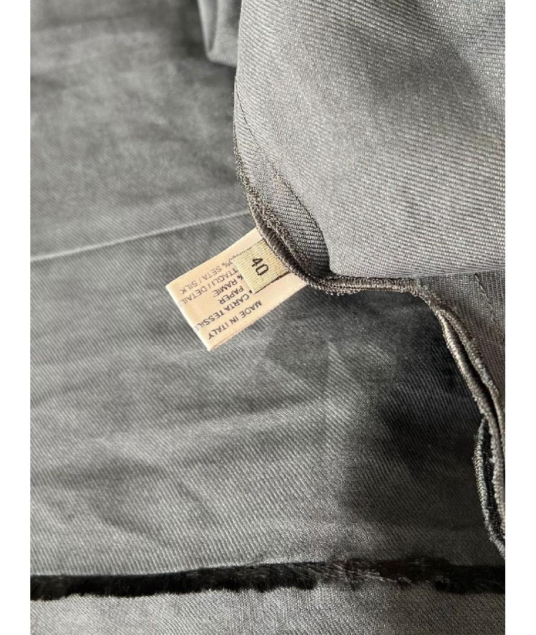BOTTEGA VENETA Антрацитовая хлопковая юбка миди, фото 8