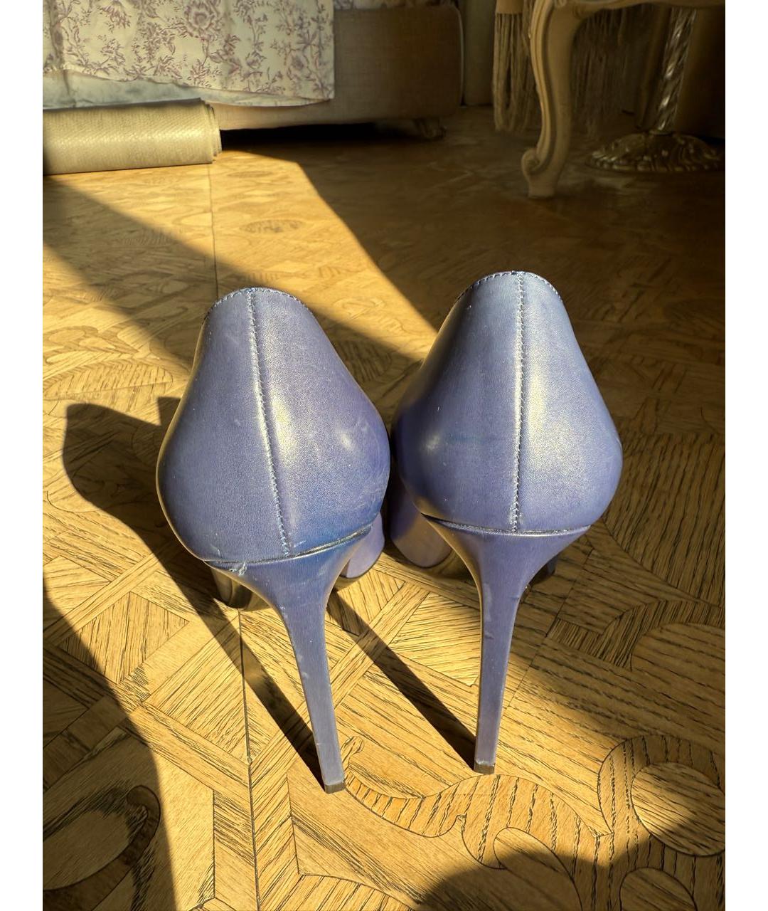 SAINT LAURENT Синие кожаные туфли, фото 4