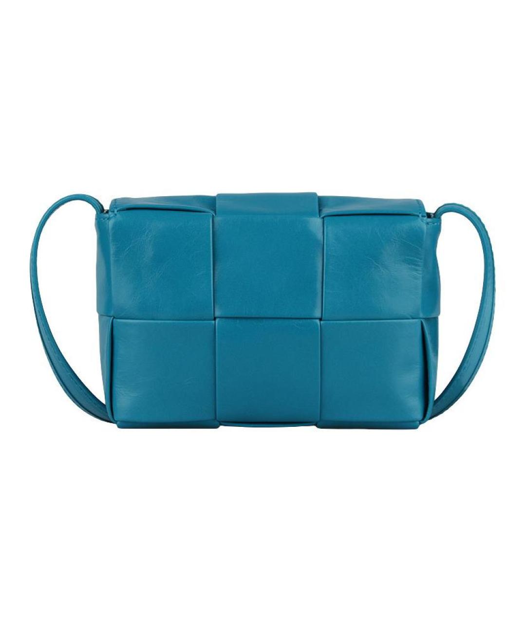 BOTTEGA VENETA Синяя кожаная сумка через плечо, фото 3