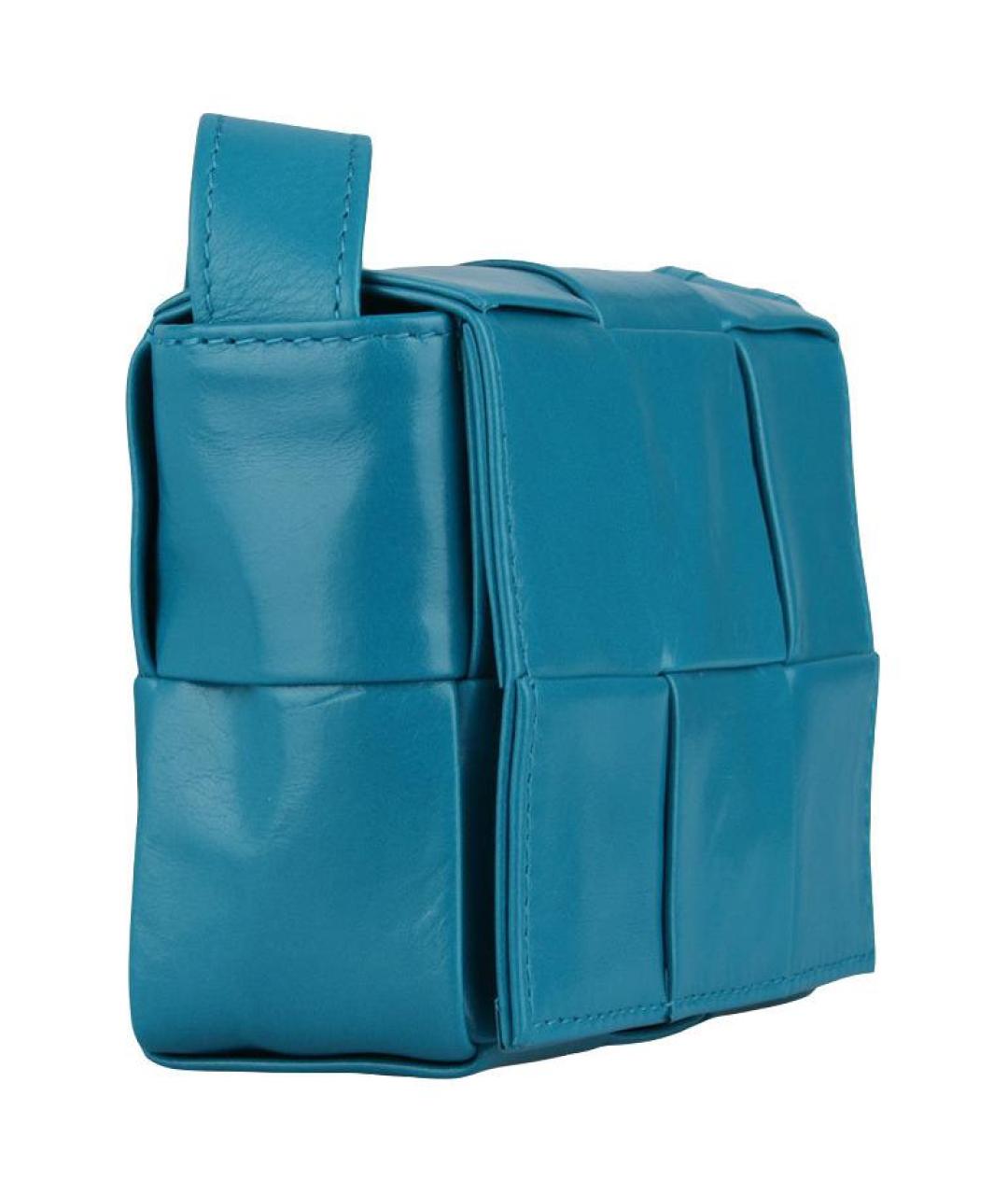 BOTTEGA VENETA Синяя кожаная сумка через плечо, фото 2