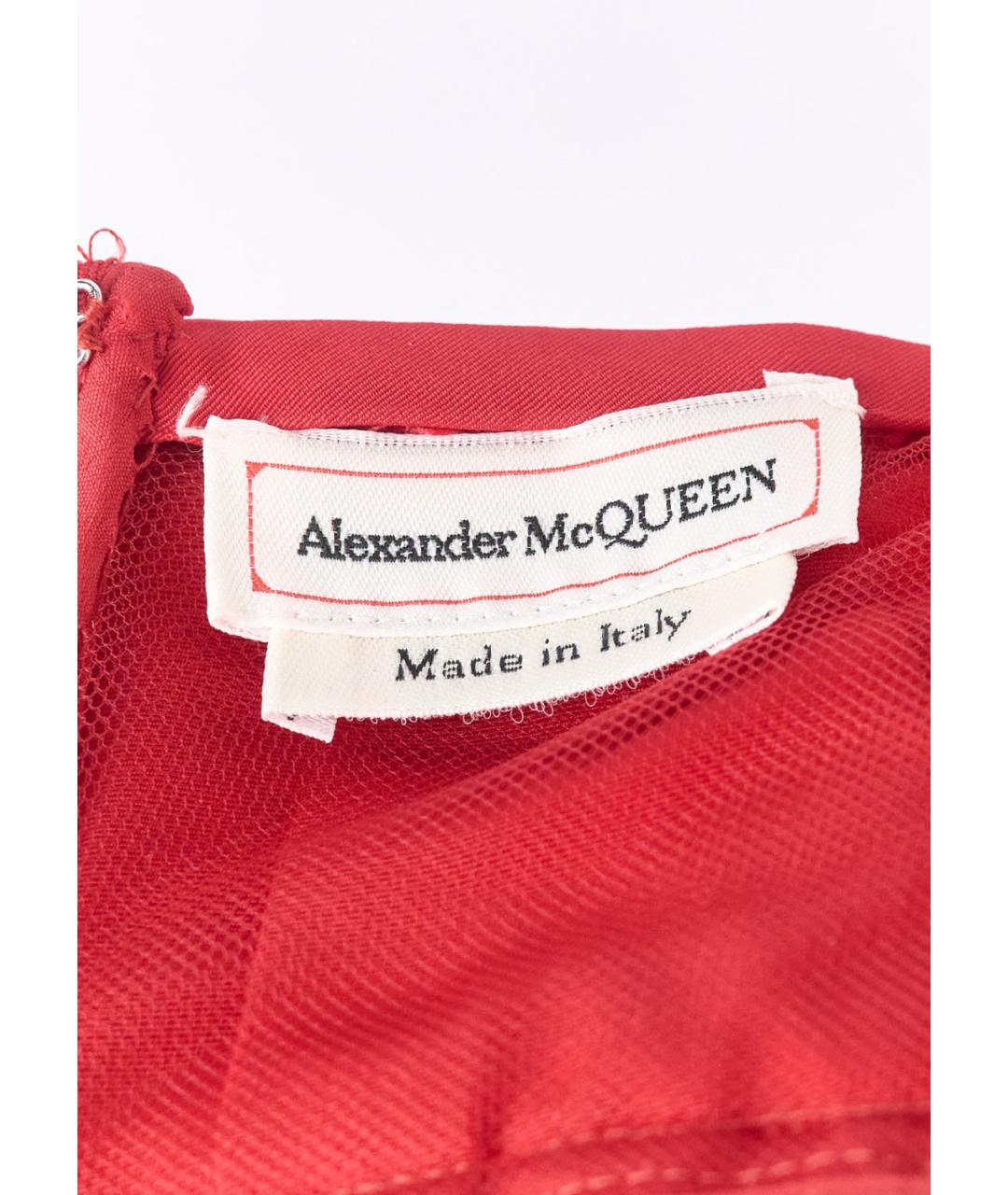 ALEXANDER MCQUEEN Красная полиэстеровая майка, фото 3