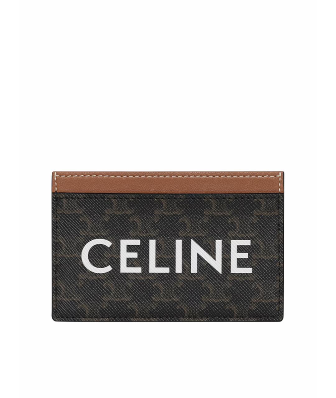CELINE Коричневый кожаный кардхолдер, фото 1