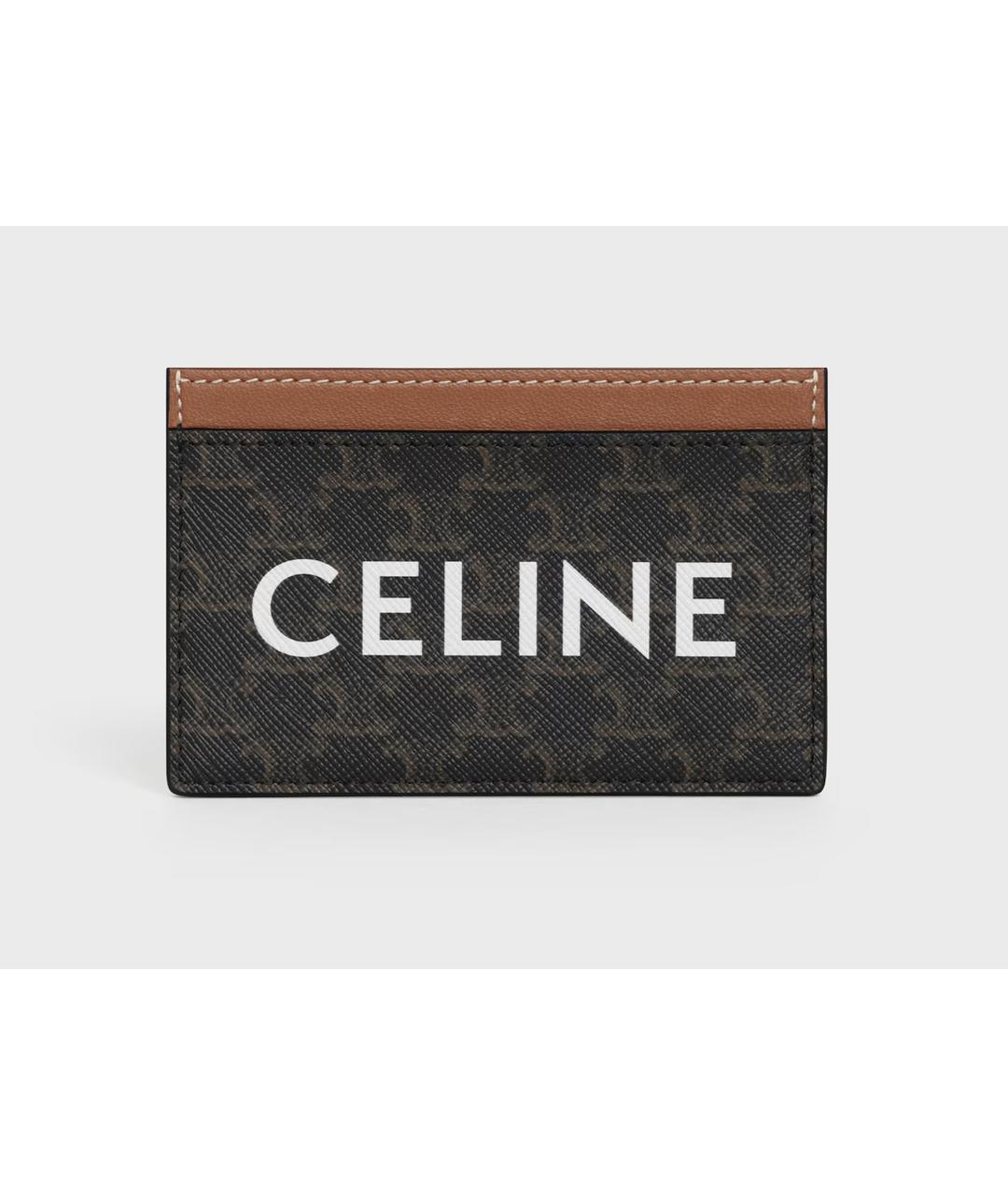 CELINE Коричневый кожаный кардхолдер, фото 4