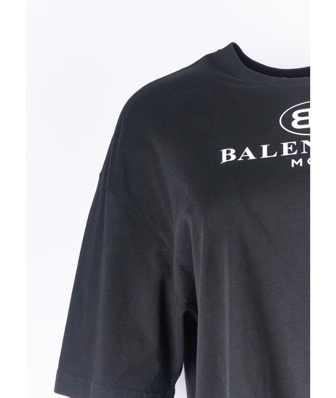 BALENCIAGA Черная хлопковая футболка, фото 5