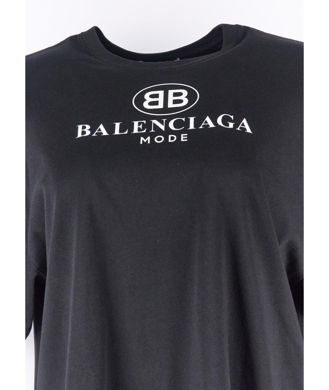BALENCIAGA Черная хлопковая футболка, фото 4