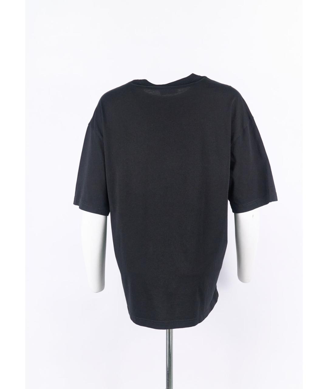BALENCIAGA Черная хлопковая футболка, фото 2