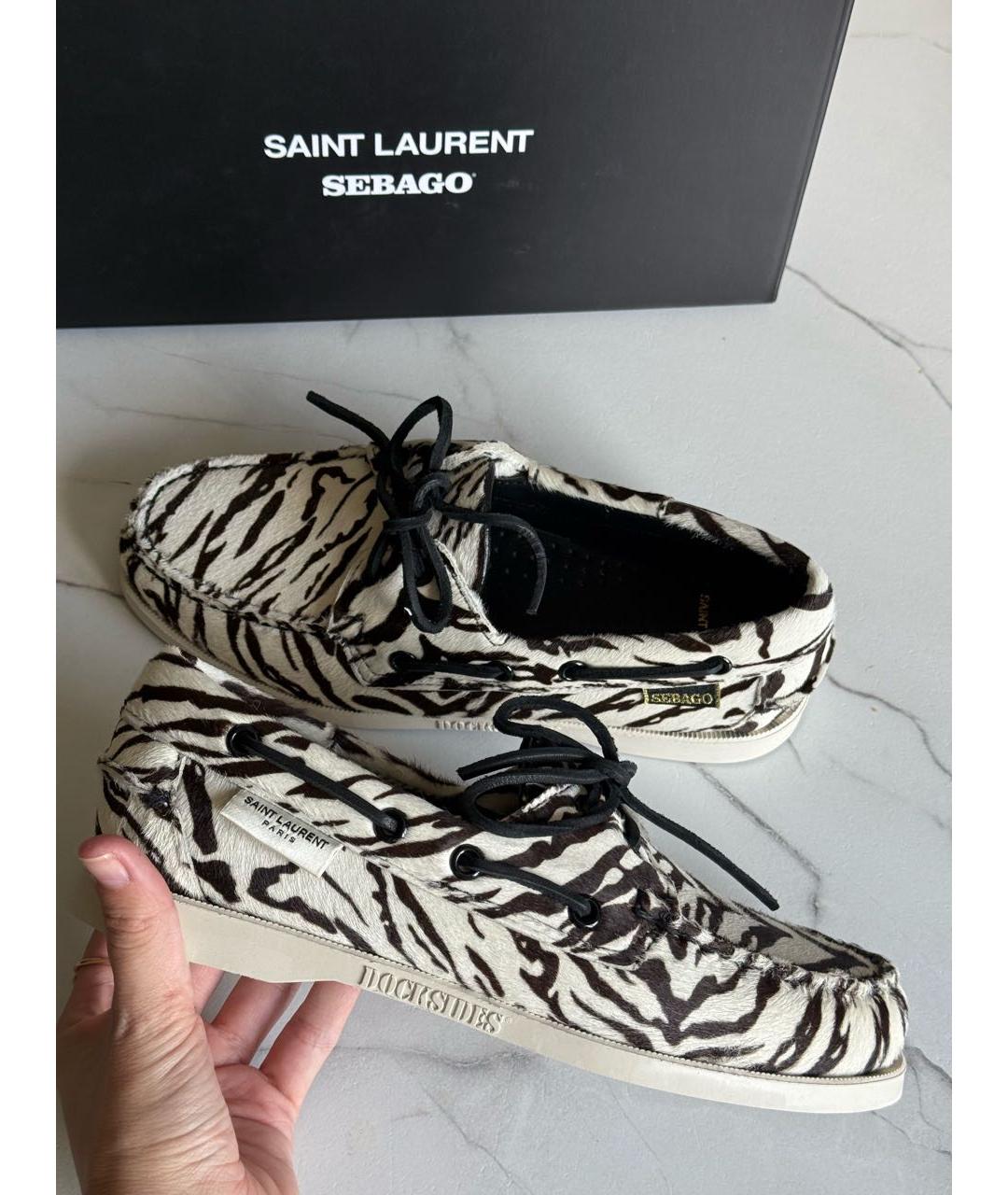 SAINT LAURENT Белые лоферы, фото 8