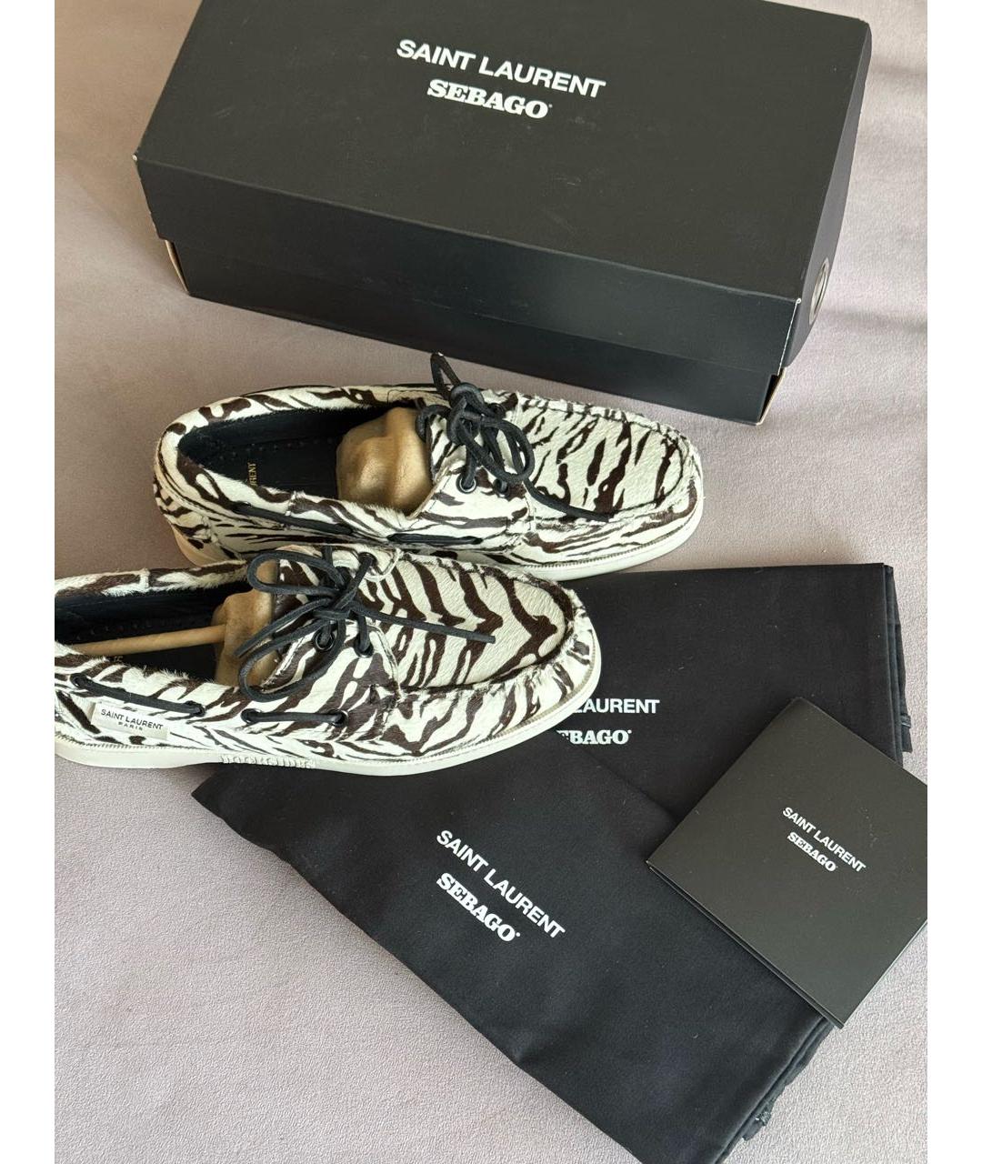 SAINT LAURENT Белые лоферы, фото 7
