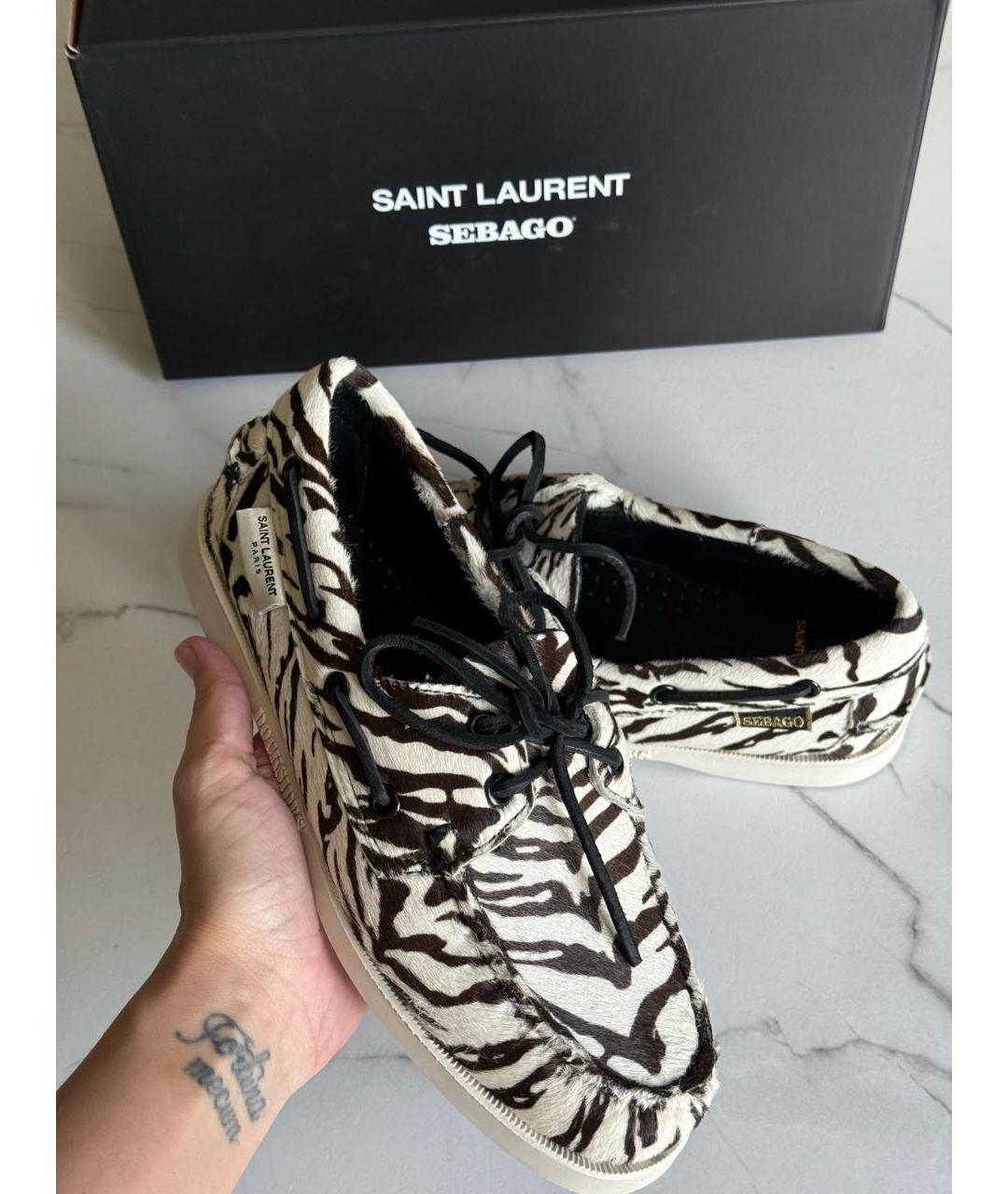 SAINT LAURENT Белые лоферы, фото 5