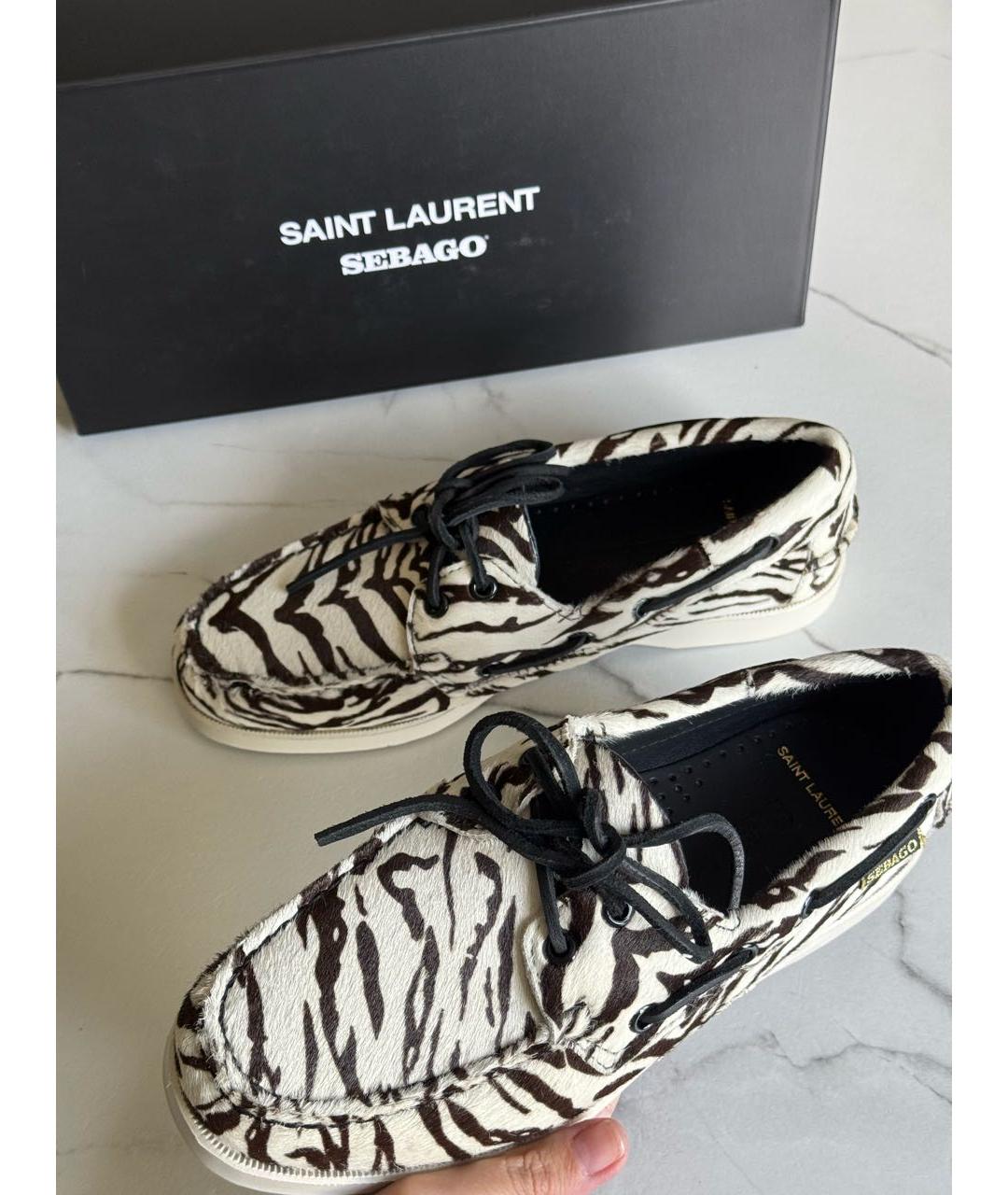 SAINT LAURENT Белые лоферы, фото 2
