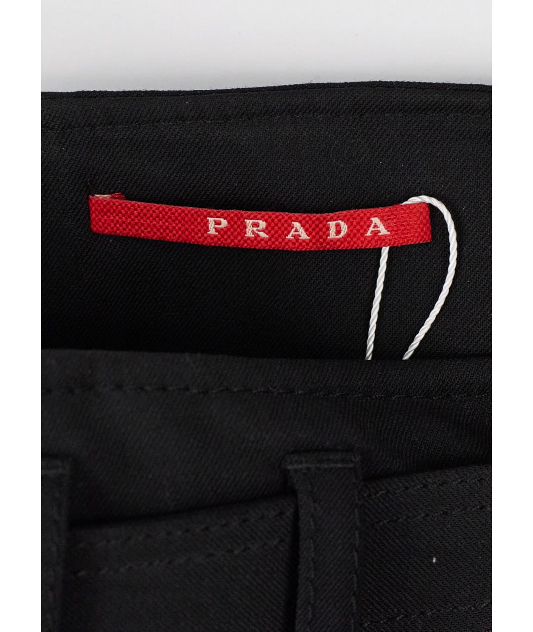PRADA Черная шерстяная юбка мини, фото 3