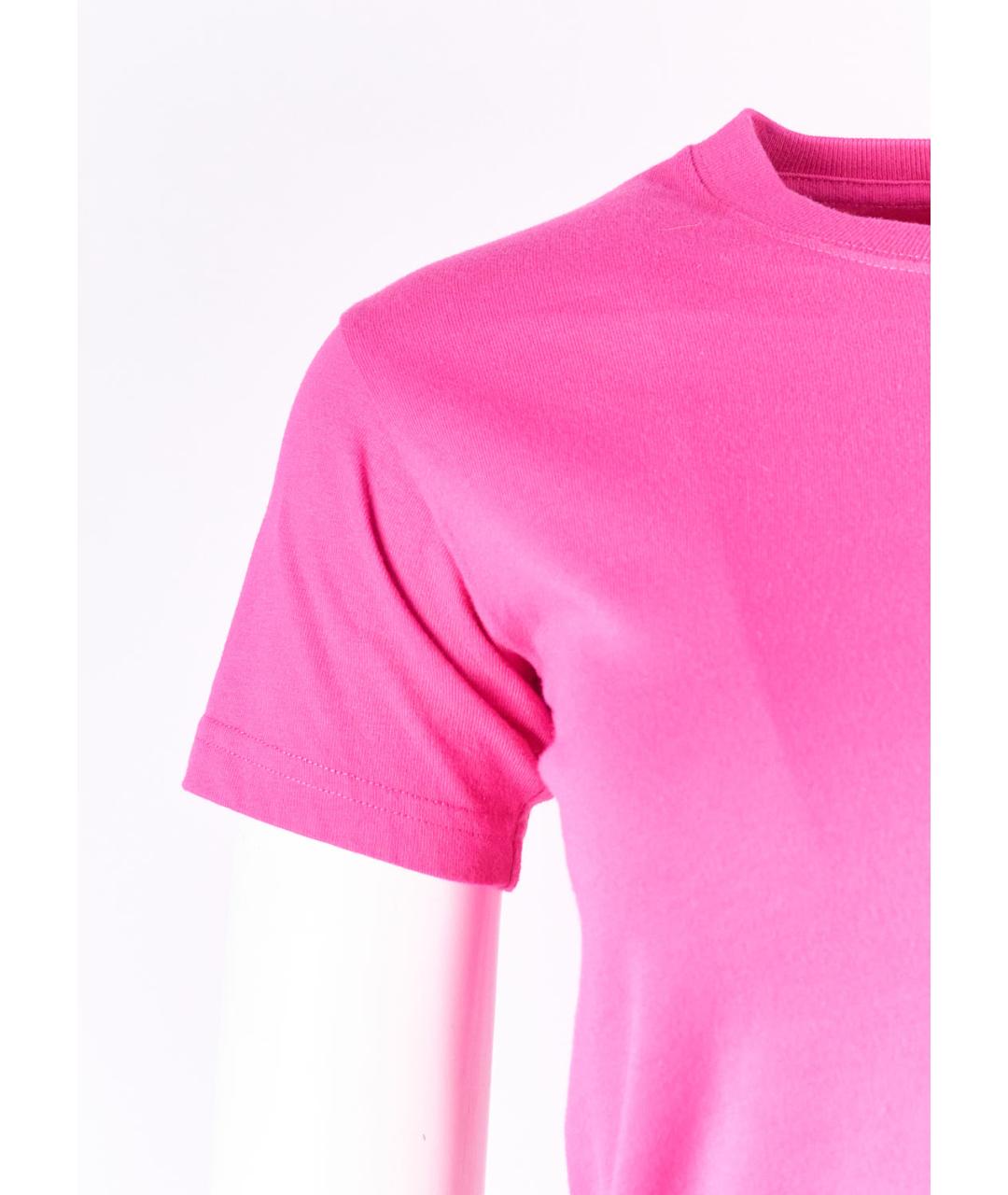 BALENCIAGA Фуксия хлопковая футболка, фото 5