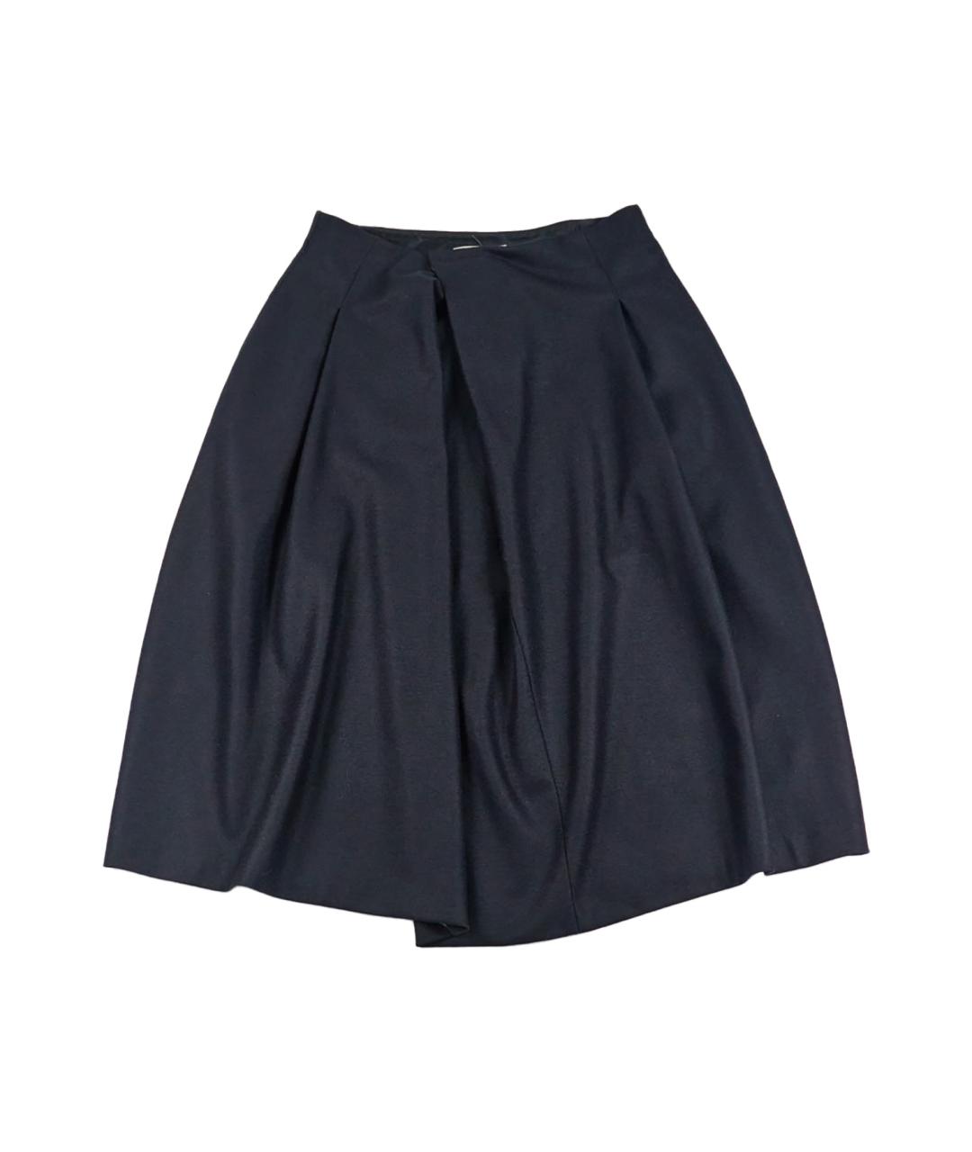 JIL SANDER Черная шерстяная юбка мини, фото 1