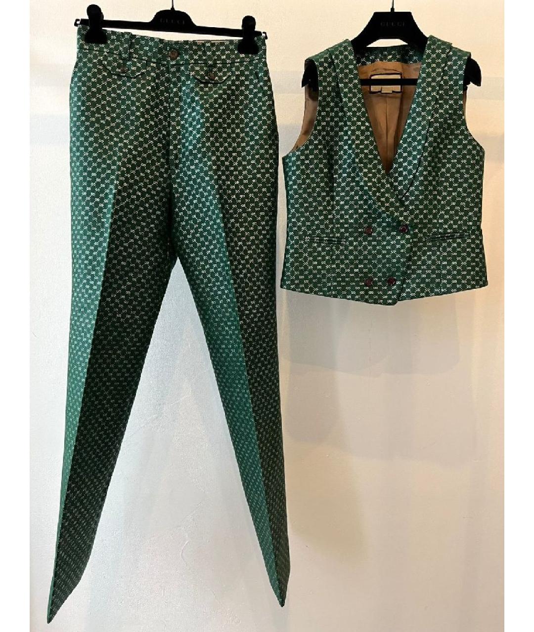 GUCCI Зеленый хлопковый костюм с брюками, фото 10