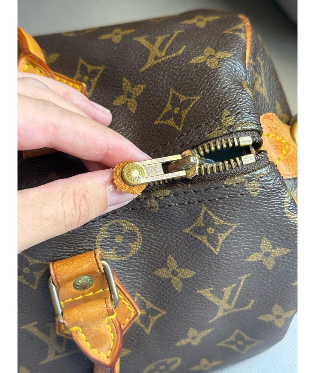 LOUIS VUITTON Коричневая сумка с короткими ручками, фото 8