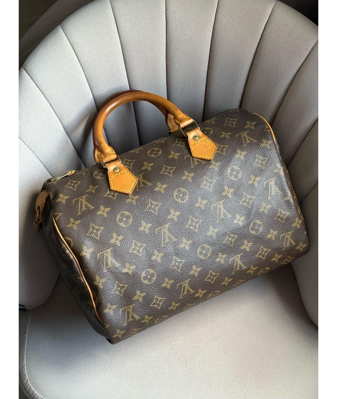 LOUIS VUITTON Коричневая сумка с короткими ручками, фото 5