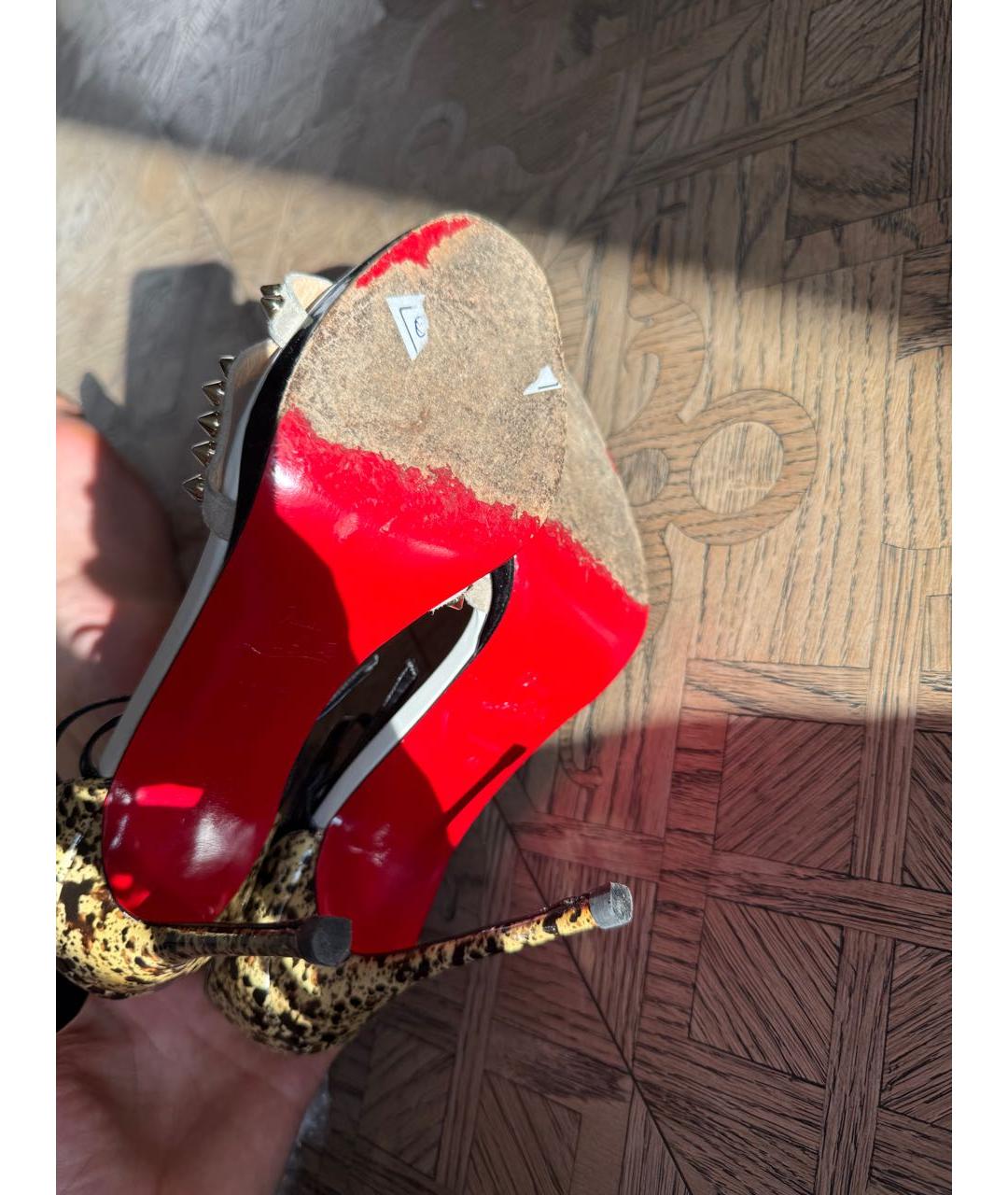 CHRISTIAN LOUBOUTIN Кожаные босоножки, фото 5