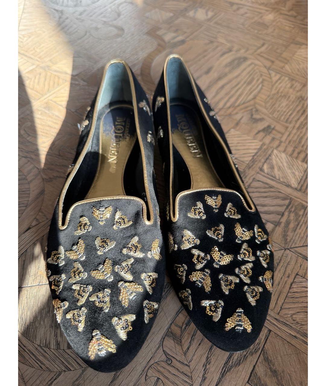 ALEXANDER MCQUEEN Черные замшевые лоферы, фото 2