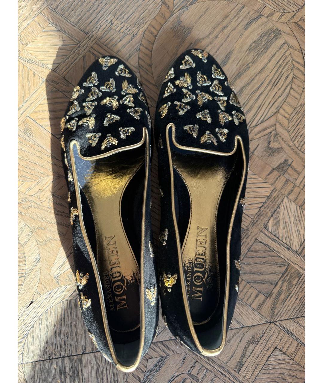 ALEXANDER MCQUEEN Черные замшевые лоферы, фото 3
