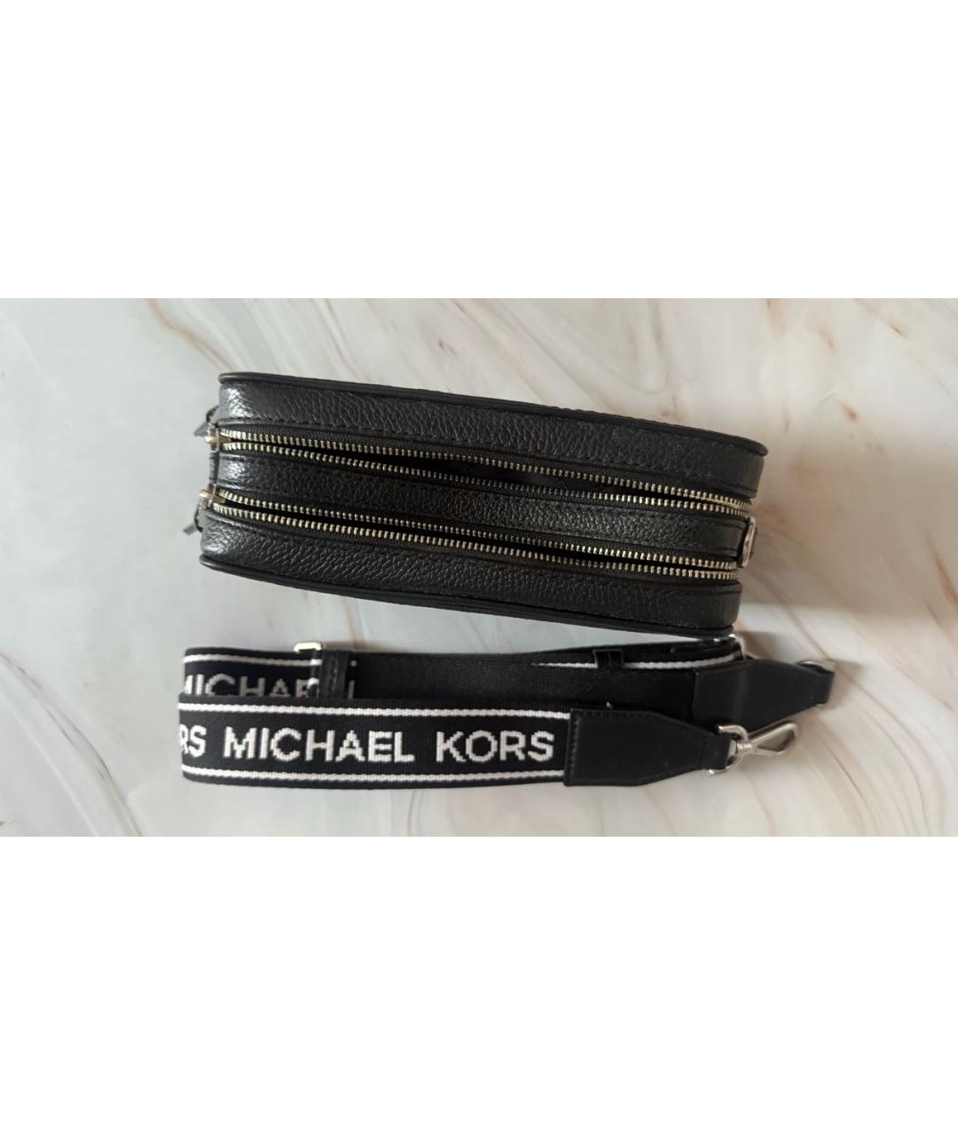 MICHAEL KORS Черная кожаная сумка через плечо, фото 3