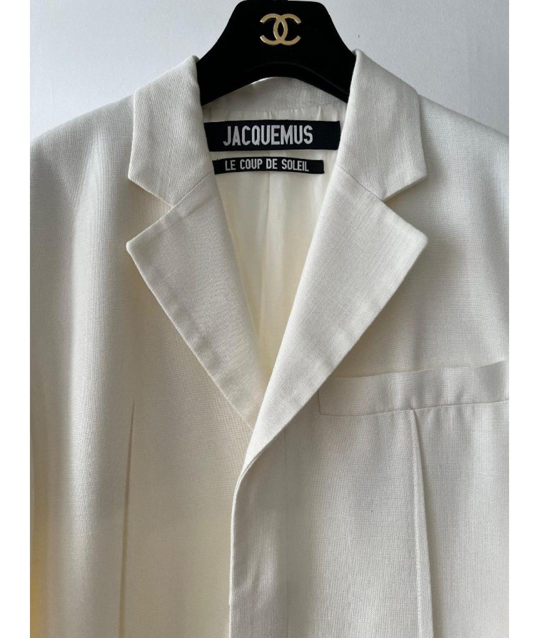 JACQUEMUS Белый вискозный костюм с брюками, фото 4