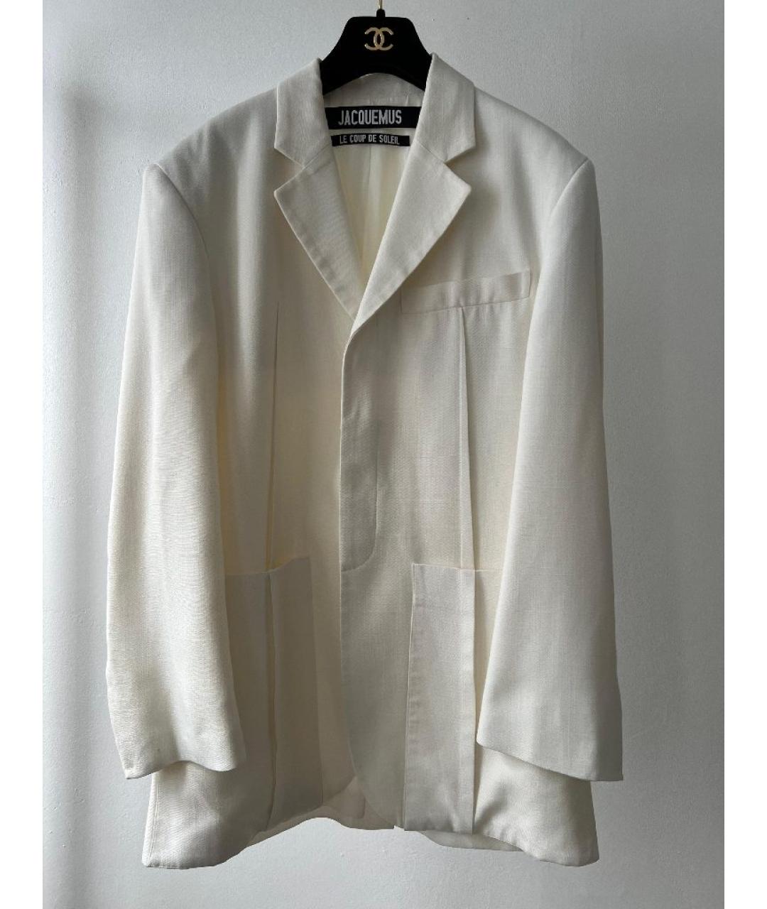JACQUEMUS Белый вискозный костюм с брюками, фото 10