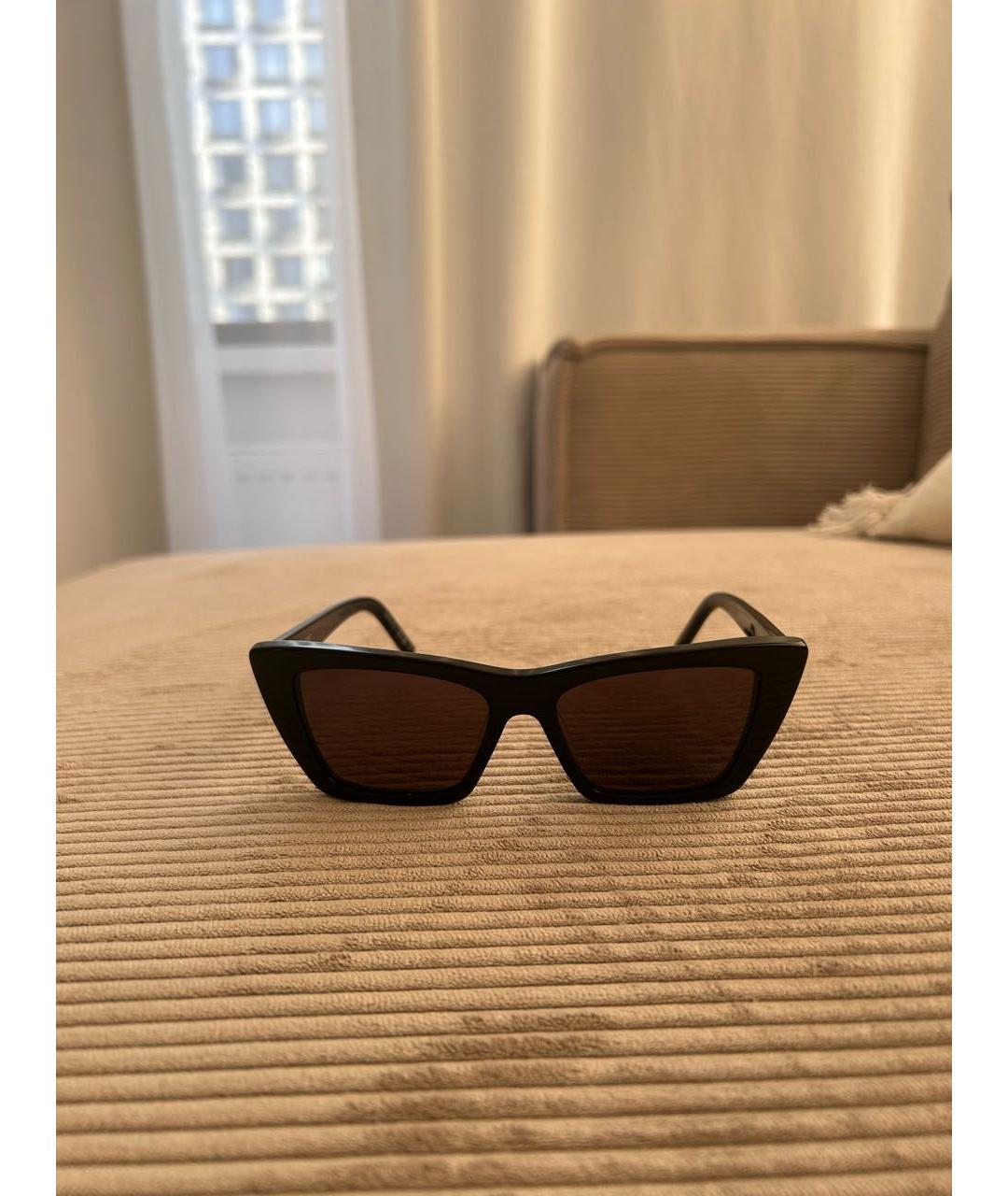 SAINT LAURENT Черные пластиковые солнцезащитные очки, фото 8