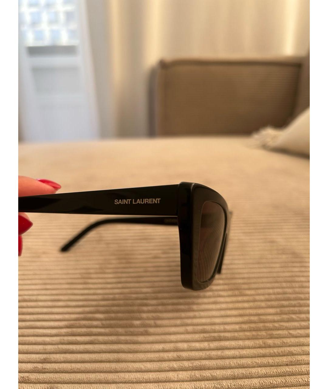 SAINT LAURENT Черные пластиковые солнцезащитные очки, фото 3