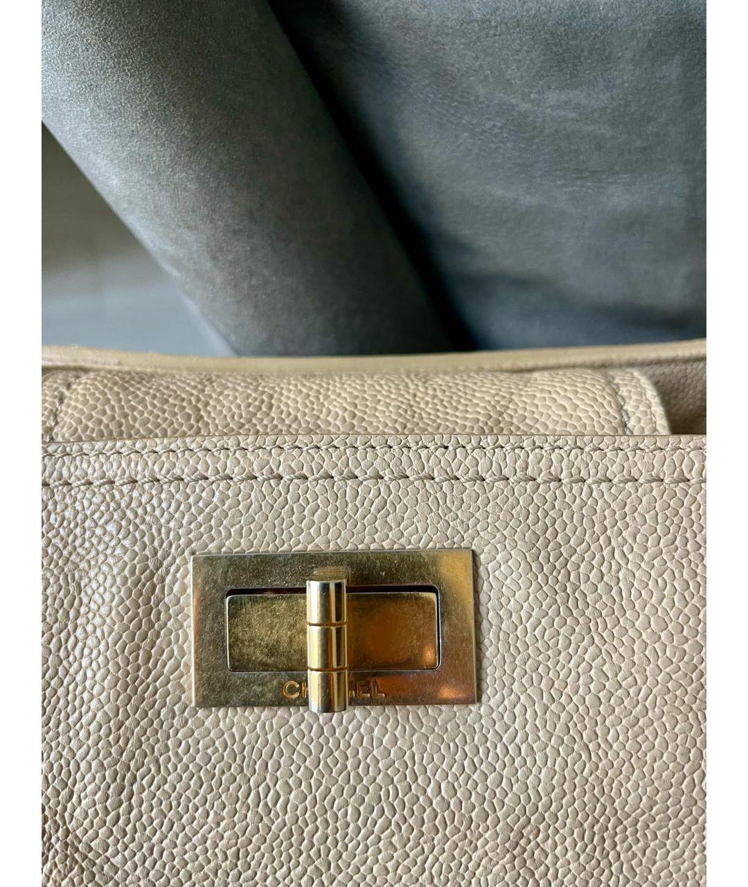 CHANEL Бежевая кожаная сумка тоут, фото 4