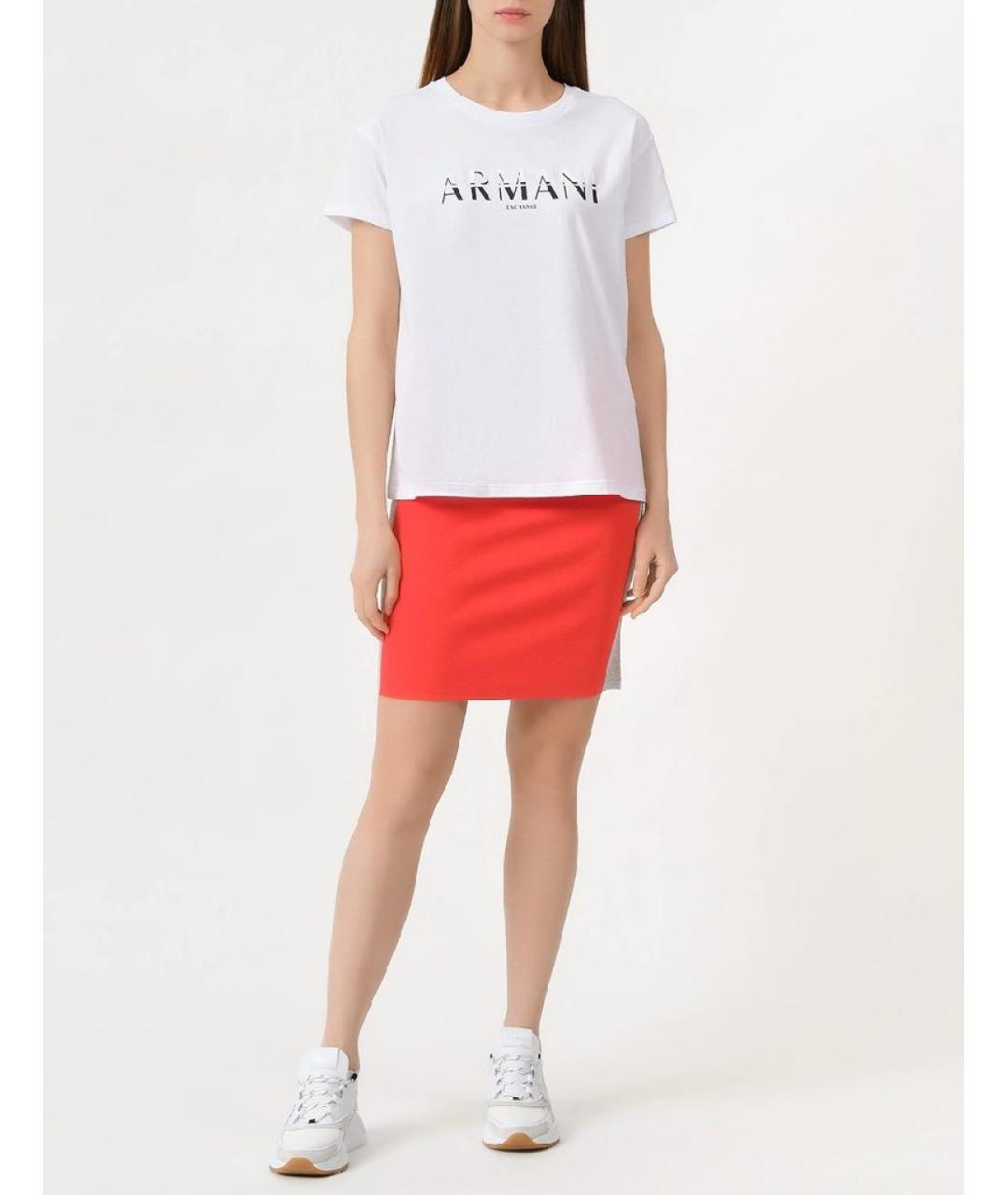 ARMANI EXCHANGE Красная вискозная юбка миди, фото 5
