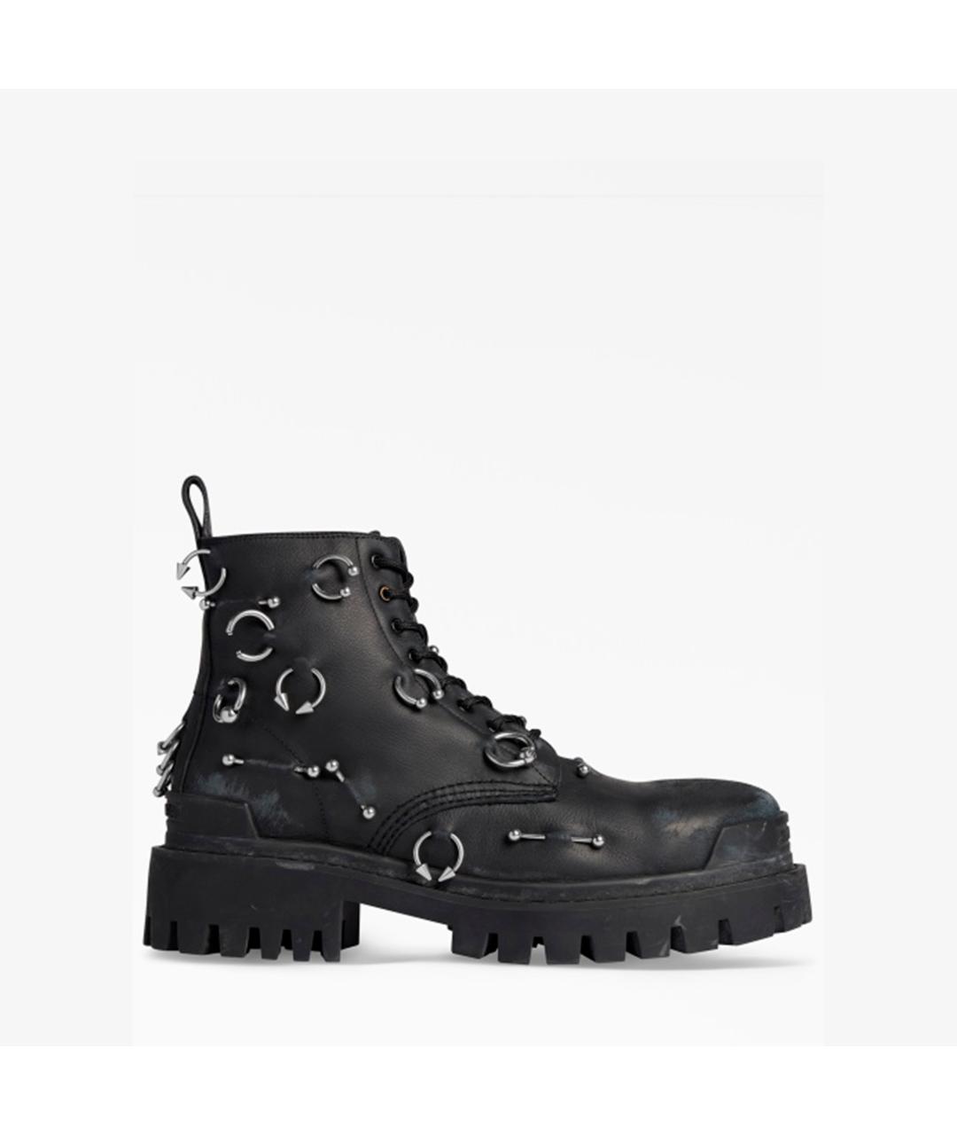 BALENCIAGA Черные кожаные высокие ботинки, фото 9
