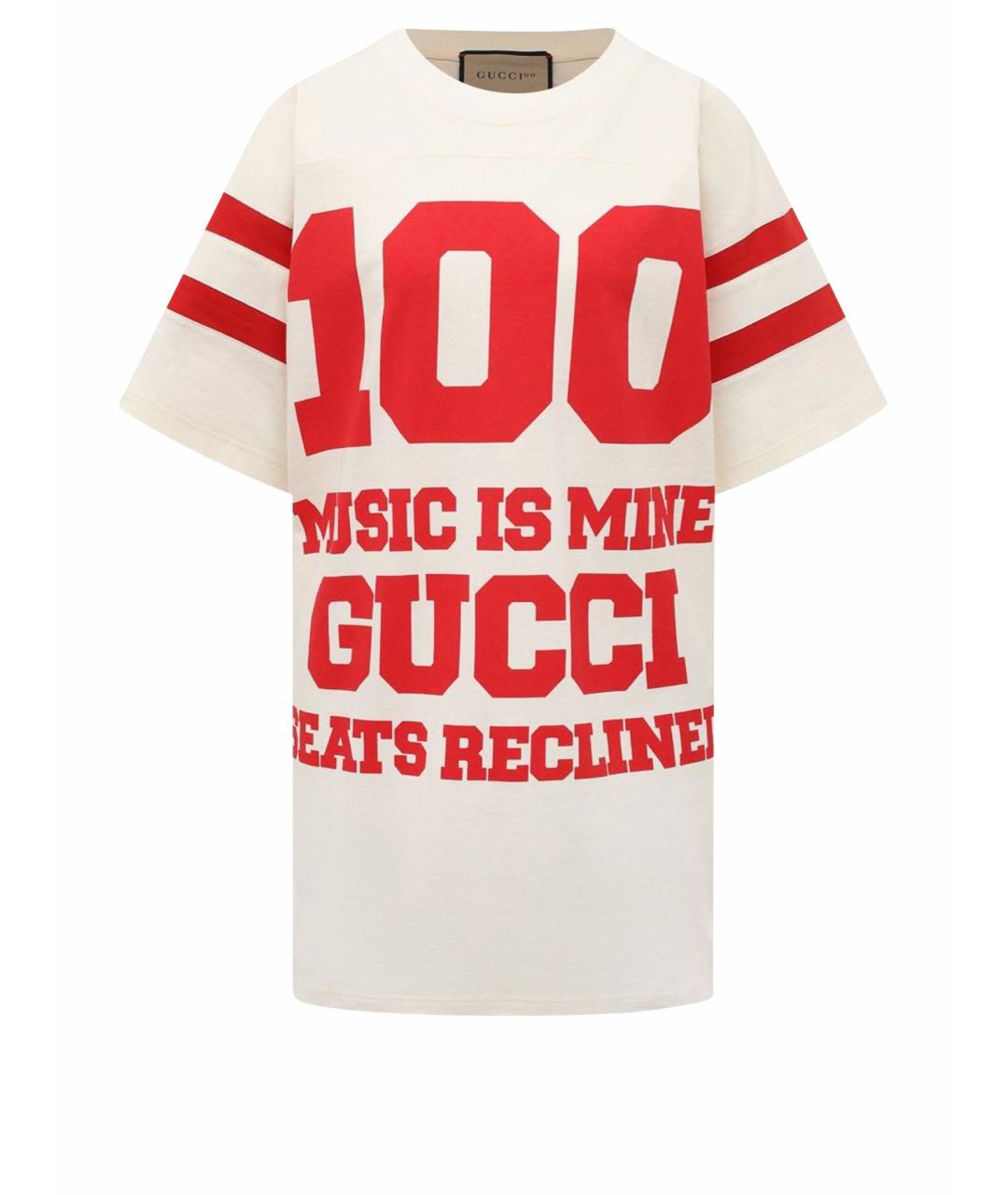 GUCCI Белая хлопковая футболка, фото 1
