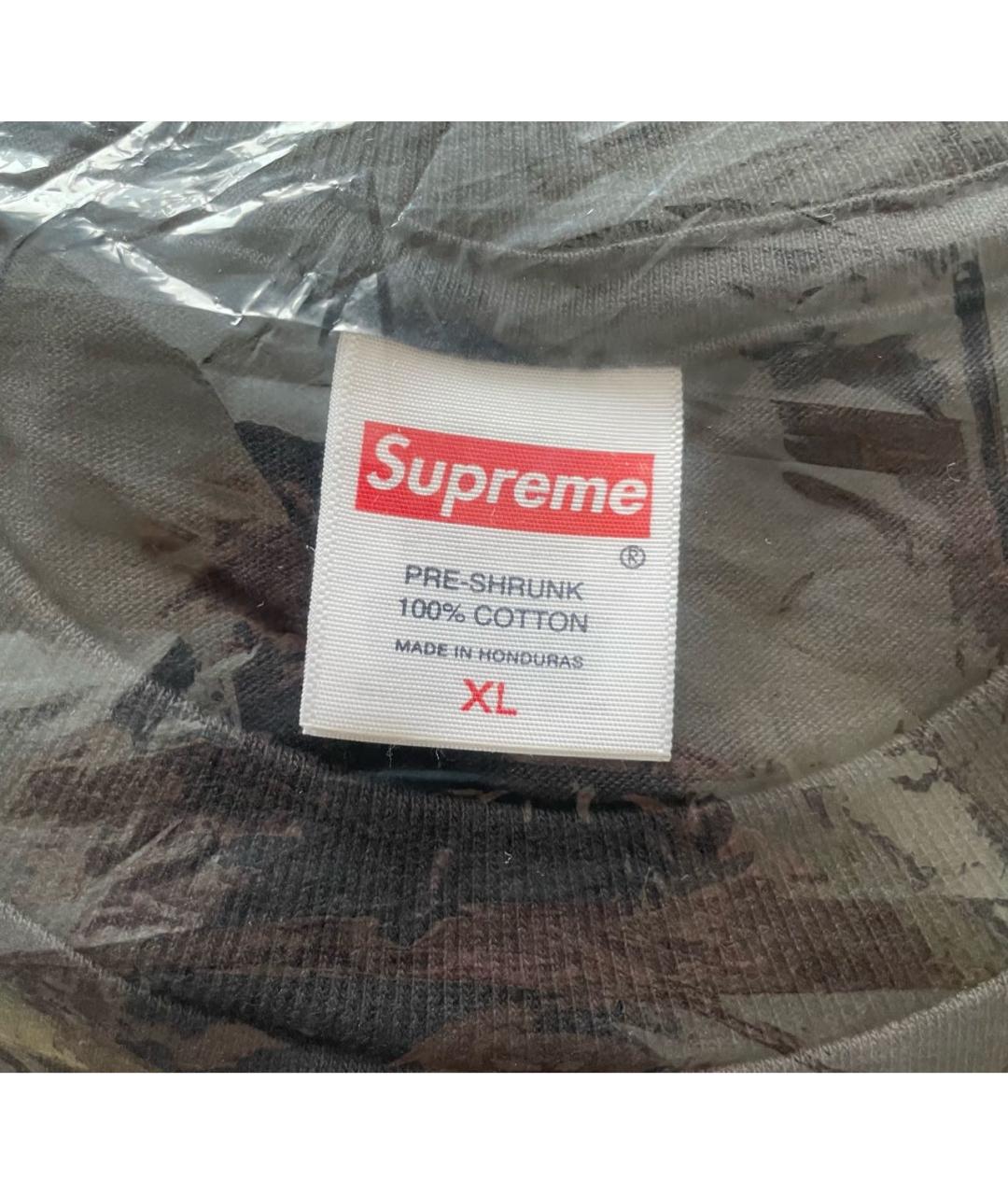 SUPREME Черная хлопковая футболка, фото 4