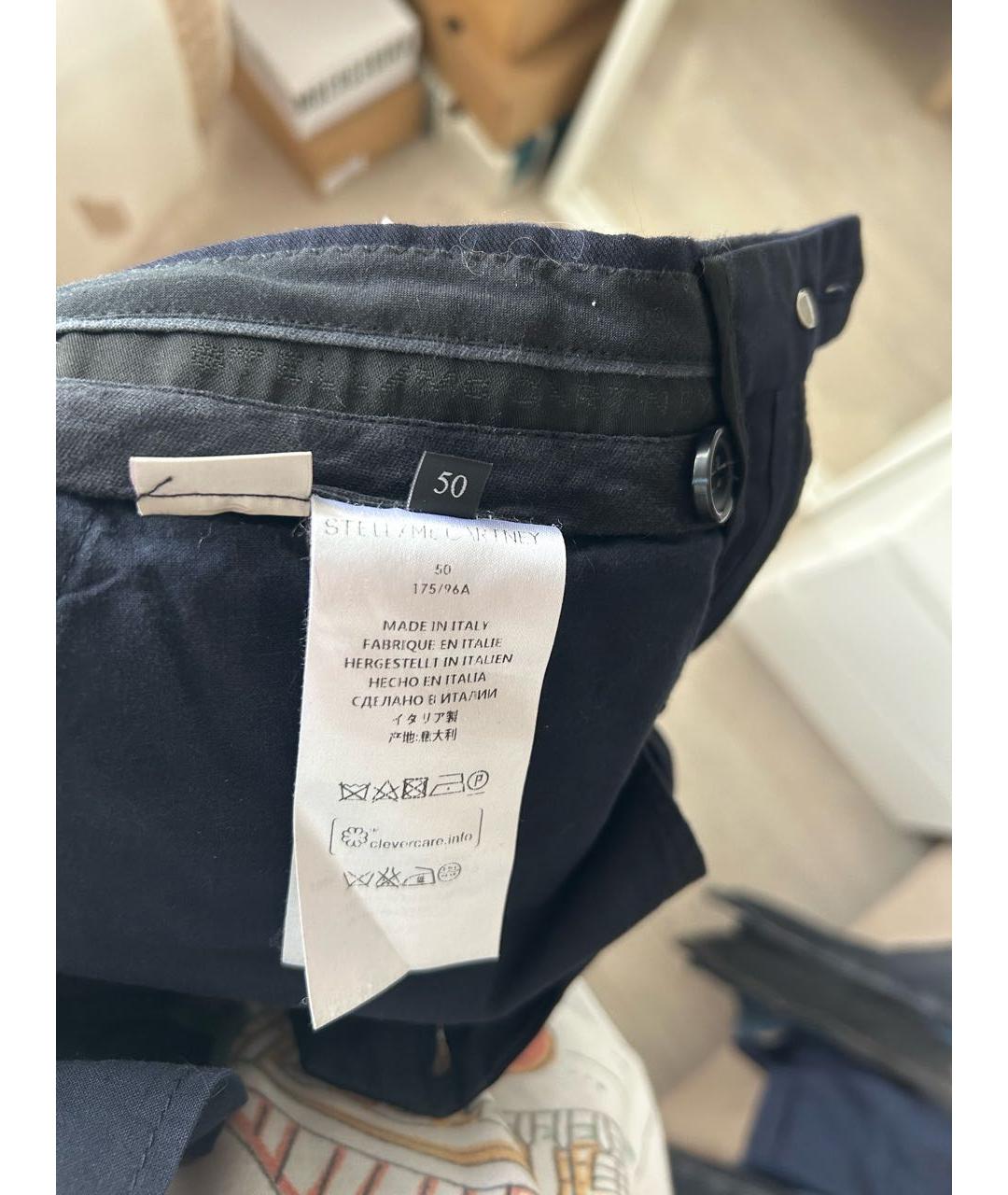 STELLA MCCARTNEY Темно-синие хлопковые повседневные брюки, фото 4