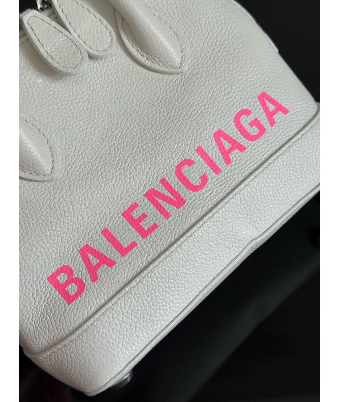 BALENCIAGA Белая кожаная сумка с короткими ручками, фото 6