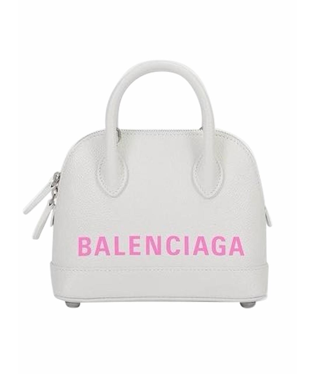 BALENCIAGA Белая кожаная сумка с короткими ручками, фото 1