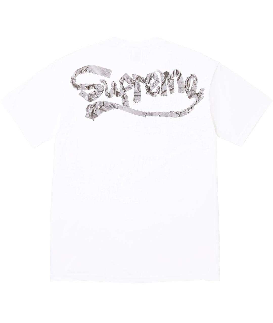 SUPREME Белая хлопковая футболка, фото 2