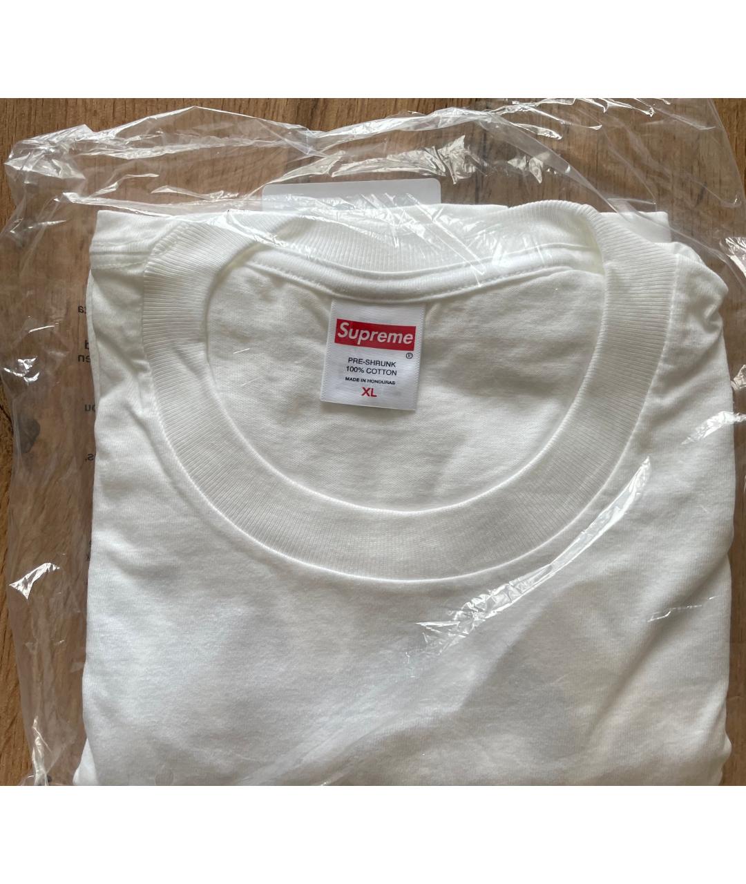 SUPREME Белая хлопковая футболка, фото 3