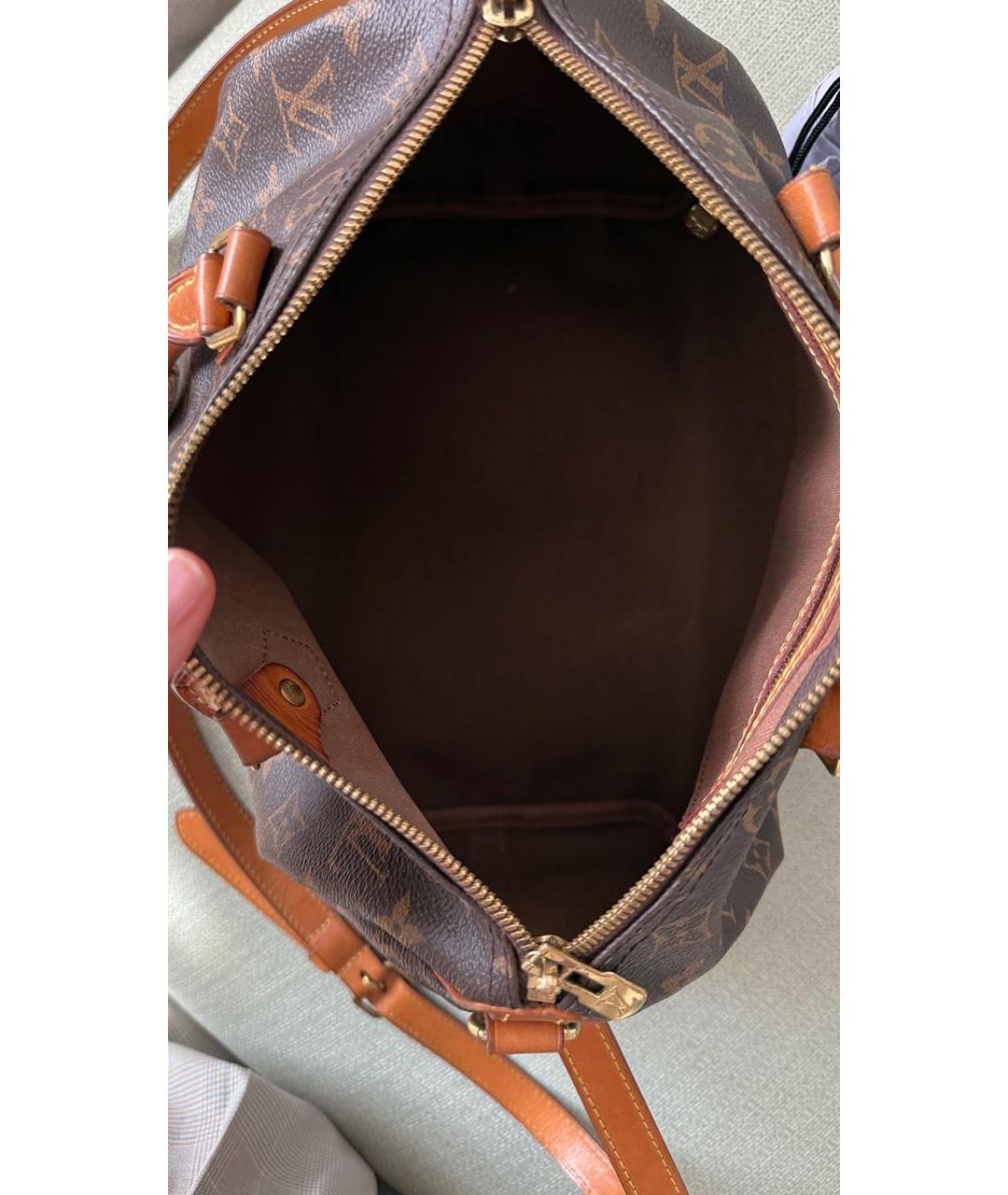 LOUIS VUITTON Коричневая кожаная сумка через плечо, фото 3