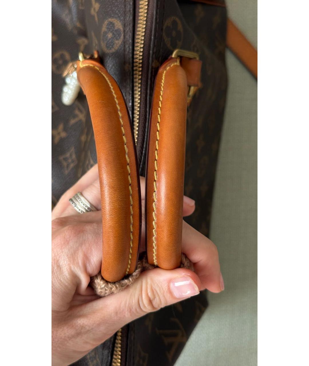 LOUIS VUITTON Коричневая кожаная сумка через плечо, фото 7