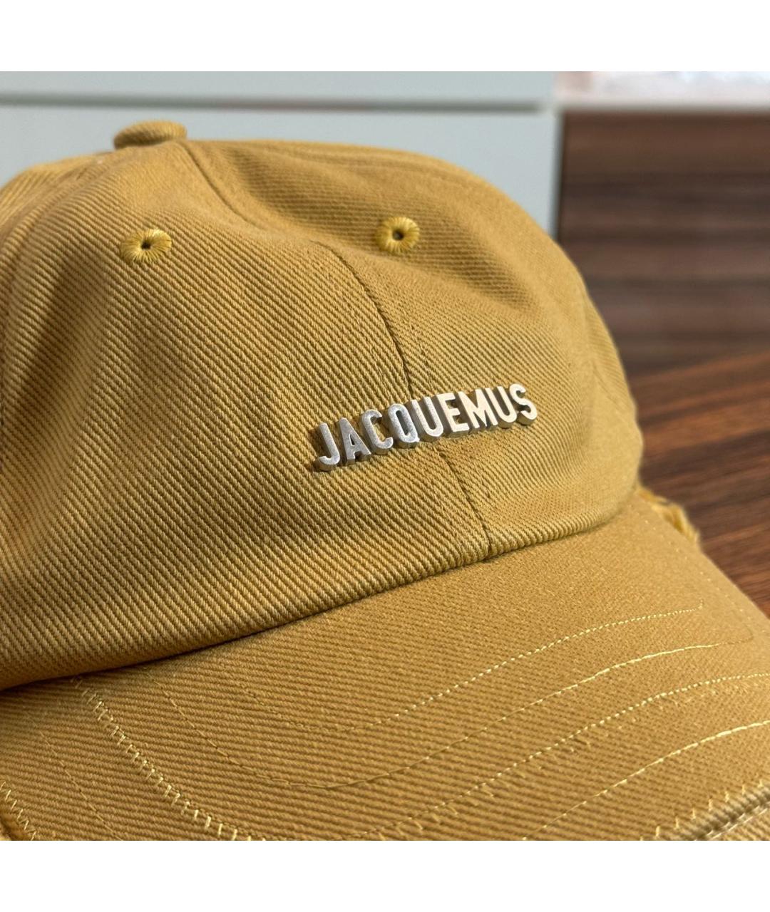 JACQUEMUS Горчичная хлопковая кепка, фото 4