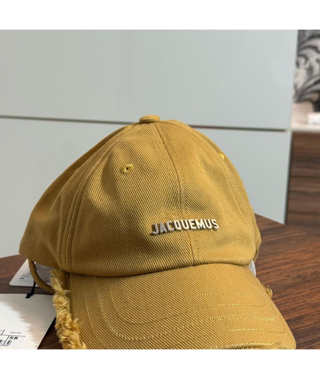 JACQUEMUS Горчичная хлопковая кепка, фото 3